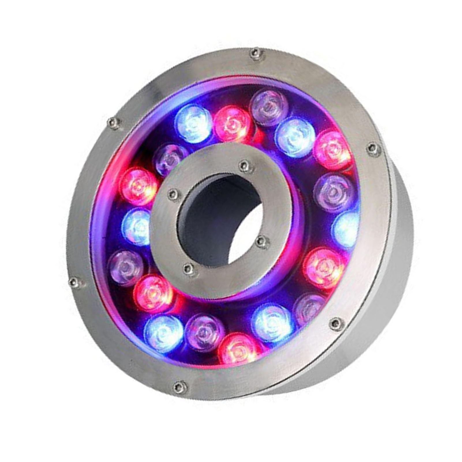 Podwodne światła do stawu wodnego – lampa LED do fontanny pierścieniowej, wodoszczelny reflektor ze stali nierdzewnej IP68, AC 12 V, do oświetlenia fontann / dekoracji krajobrazu (białe, 9 W-AC