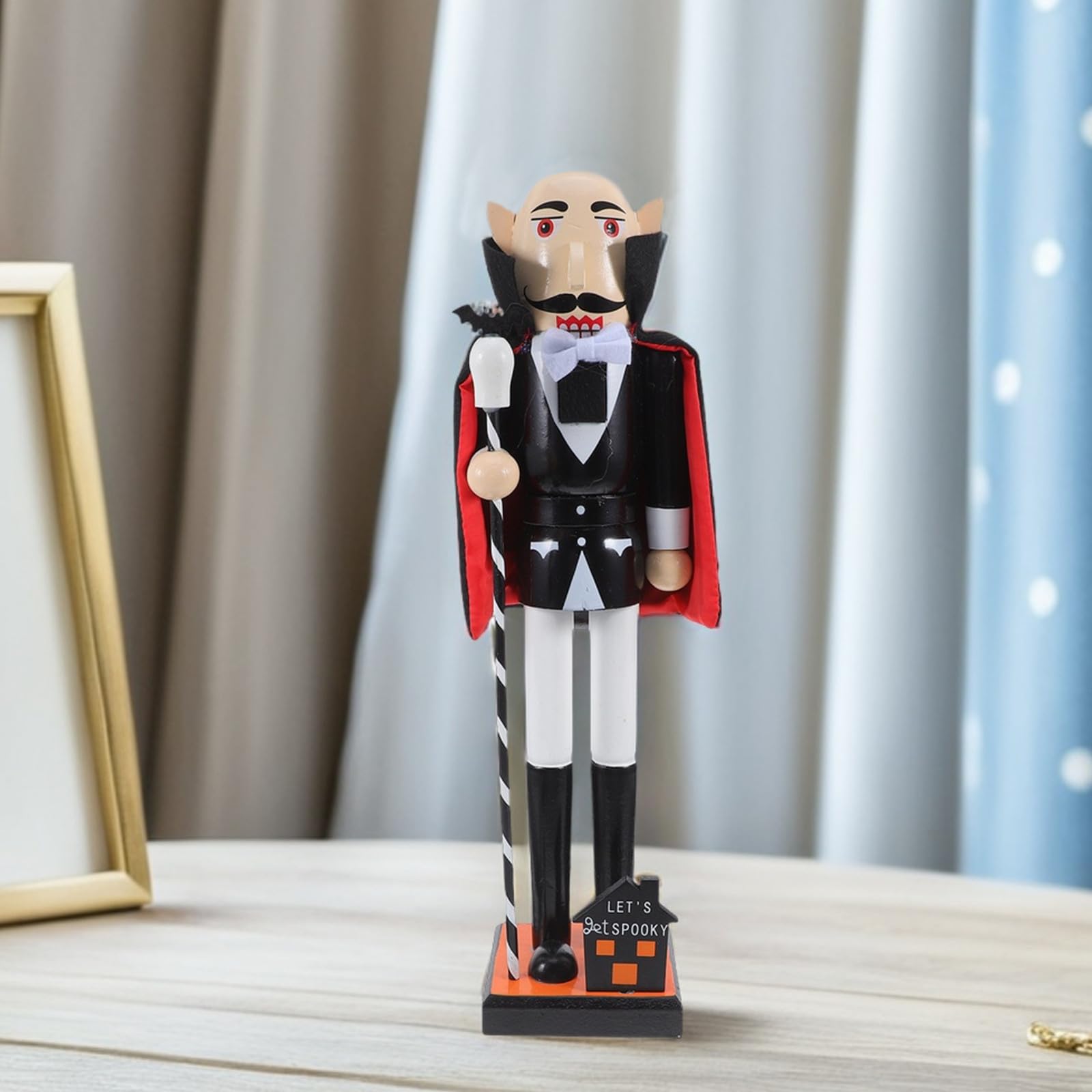 minkissy 2 Stück Nussknackerfigur Halloween Geschenkideen Holz Schwarz