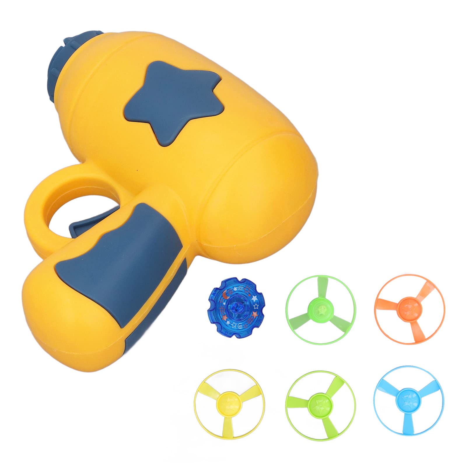 RiToEasysports Juguete Lanzador de Disco Volador, 3 en 1, Pistola de Giroscopio de Platillo Volador, Fácil Instalación, Juguete de Giroscopio de Disco Volador para Niños, Luz LED, Seguro