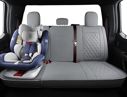 Vista 46 de LUCKYMAN Club Fundas de asiento de piel sintética F150 S07-Q2, aptas para camionetas 2015-2025 F150 SuperCrew y 2017-2025 F250 F350 F450 Super Duty