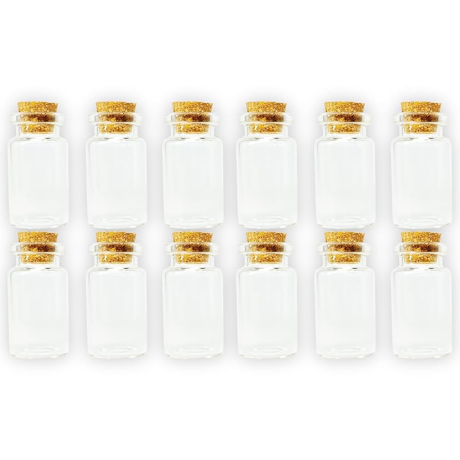 Amazon.co.jp: ガラス小瓶 コルク栓付き 12個セット(幅22mm高さ