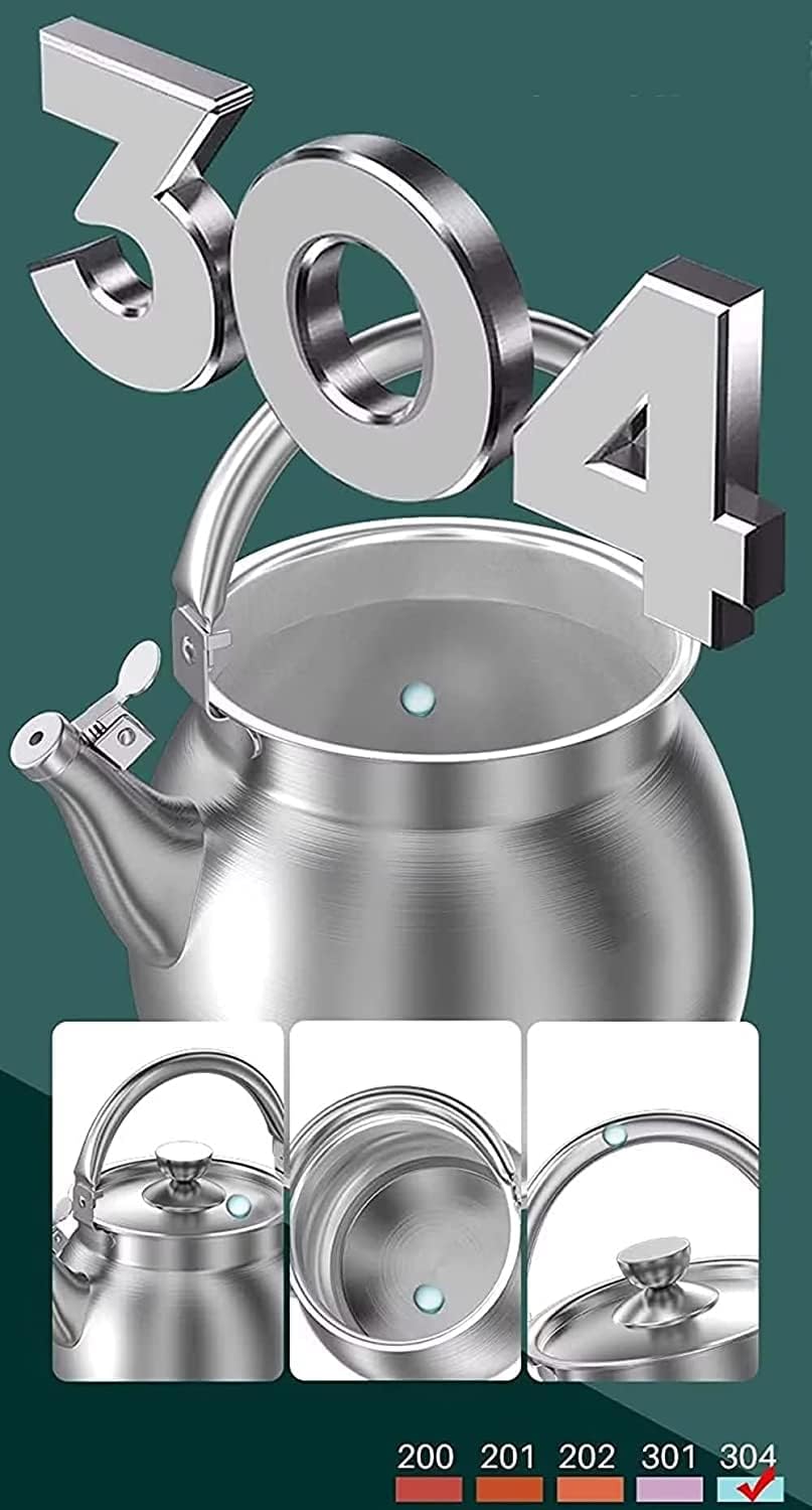 VIGANI Stove Top Whistling Tea Kettle, Tea Kettle 5.5L Large-Capacity Whistle Kettle Stainless Steel Gas Stove Induction Cooker Whistle Tea Kettle Tea Pot Tea Pot teapot, 18*31cm