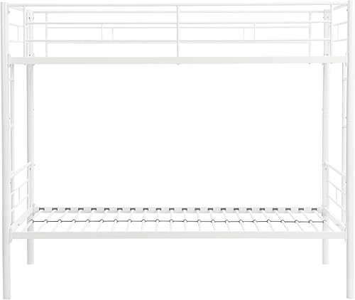 Miniatura 23 de HAUSHECK Literas individuales para 2 niños, litera individual sobre individual con dos escaleras laterales y barandillas de longitud completa,