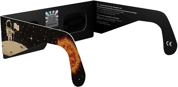 Solar Eclipse Glasses ISO 12312-2 & CE Certified – Safe Solar Viewing for Direct Sun & August 2026 Eclipse | Paper Cardboard Frame, Made in EU | For Kids & Adults