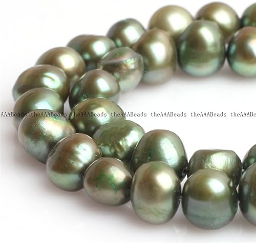 Miniatura 3 de JOE FOREMAN Cuentas de perlas cultivadas de agua dulce para hacer joyas, piedras preciosas semipreciosas de 0.276-0.315 in, color verde de forma