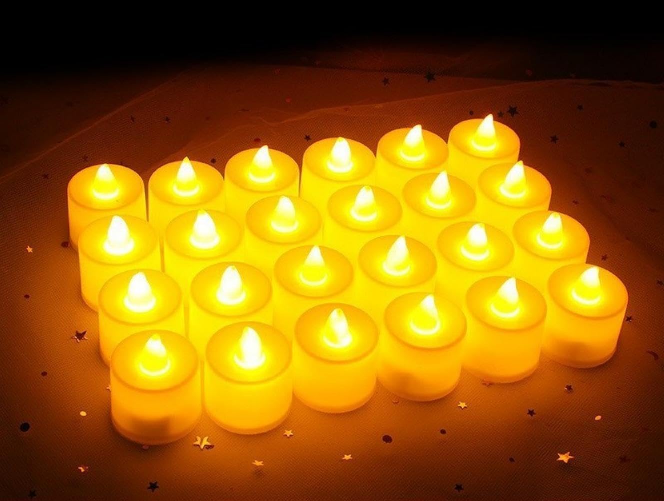 24PCS LED Tea Lights Candles : Realistic Bright Flickering Flameless Battery Operated Candles Replaceable battery for Festival Wedding Restaurant Table Decor White