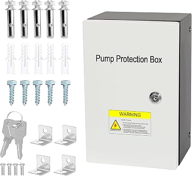 1.2-2.9 HP, 208/240VAC Pump Protection Box,3-Wire, Single Phase Well Pump Protection Box,for Deep Well Submersible Pump, Phase loss, Stall Protection, Ideal Protector for Pumps, Motors, Fans