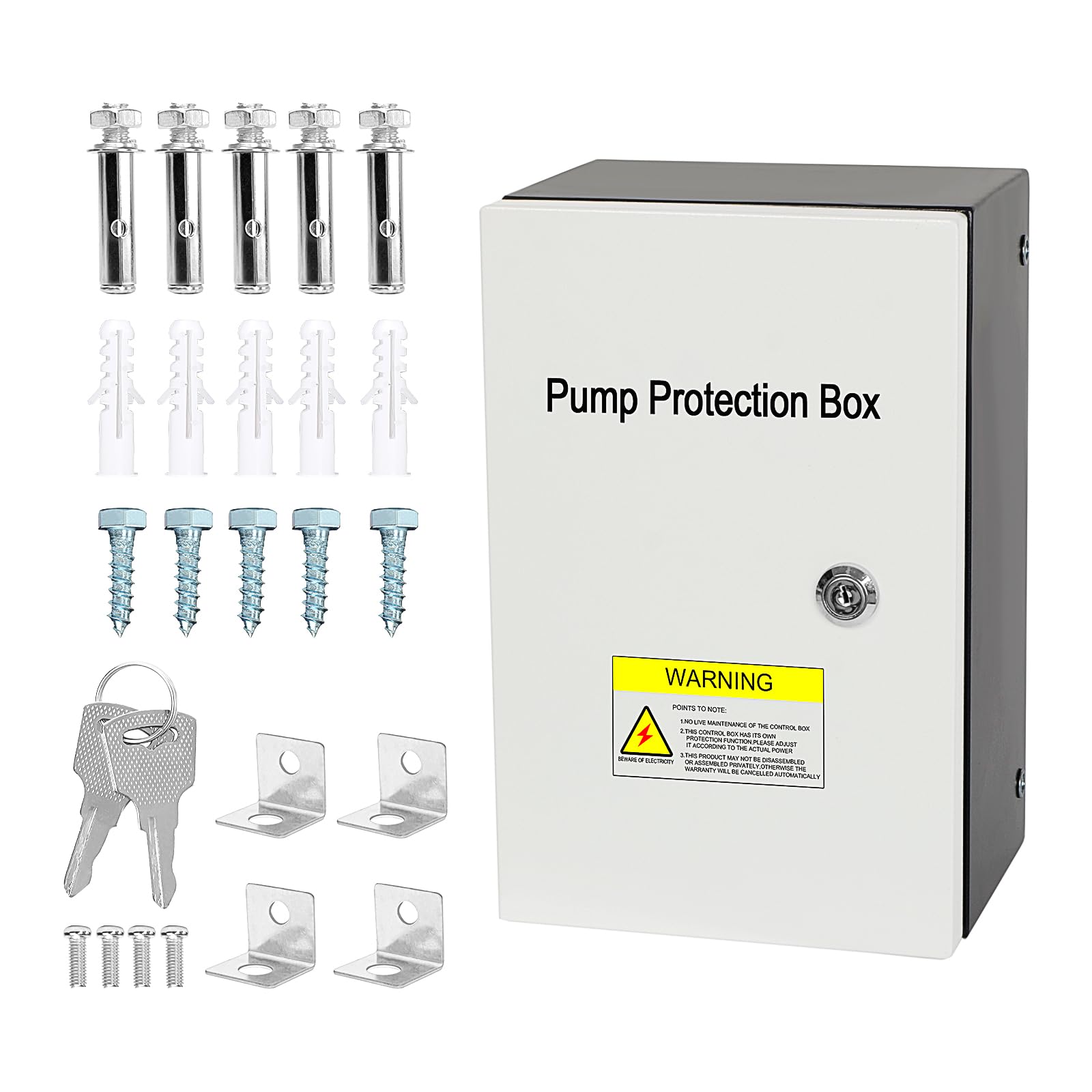1.2-2.9 HP, 208/240VAC Pump Protection Box，3-Wire, Single Phase Well Pump Protection Box，for Deep Well Submersible Pump, Phase loss, Stall Protection,