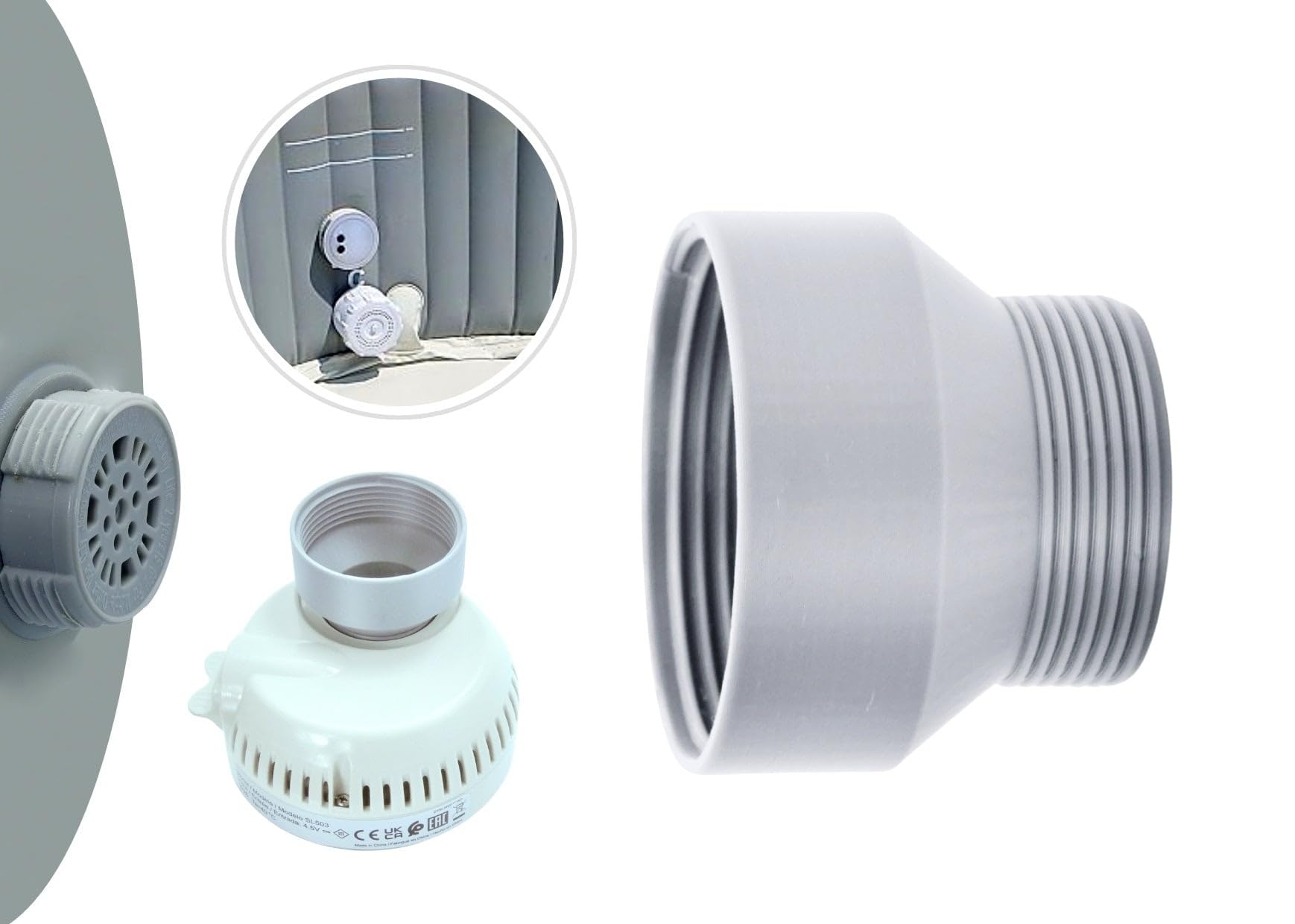 ME&SG Adaptador de luz LED de alta calidad compatible con Intex Wave Spa Canadian Spa Grand Rapids jacuzzis inflables portátiles accesorios de iluminación subacuática (LED no incluido)
