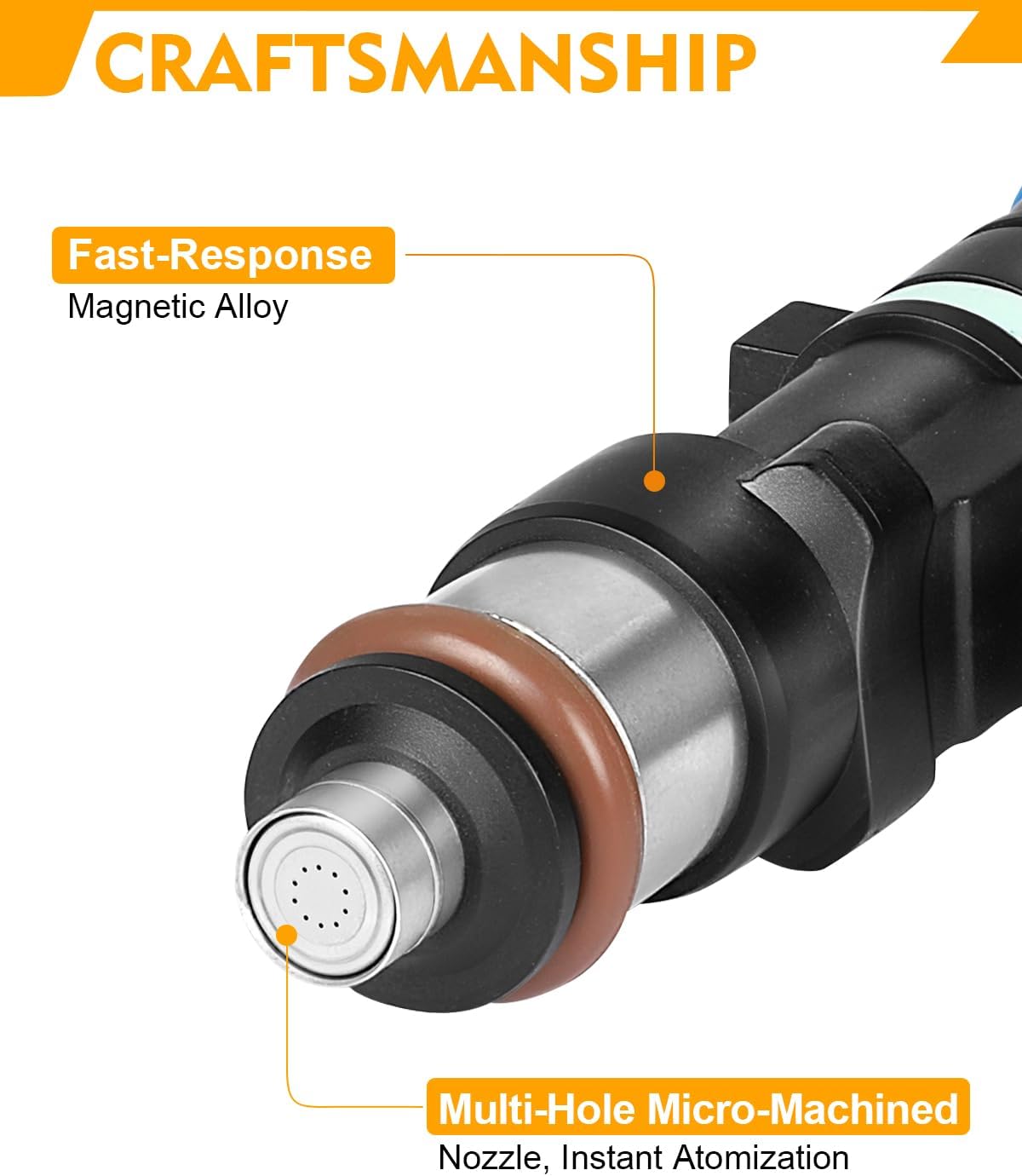 0280158130 High Performance Fuel Injectors For:-Nissan Altima 2007 2008 2009 2010 2011 2012 2013, Rogue 2008-2013, Rogue Select Sentra 2.5L L4 Replace FJ1020, 16600JA000 Fuel Injector(4PCS)