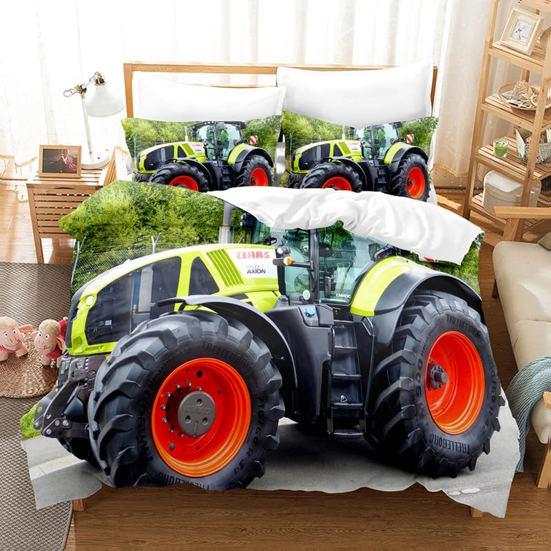 Housse de couette tracteur vert pour une chambre style campagne
