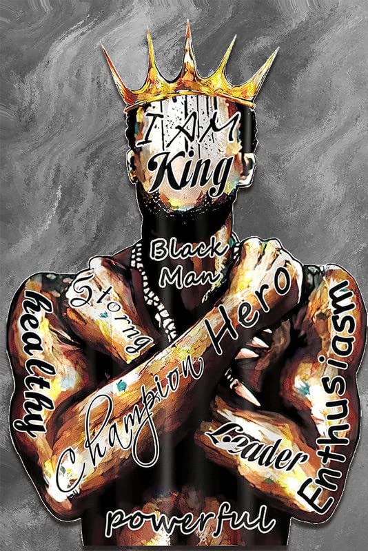 Buy Black Men Wall Art African American Decor,Inspirational Black Man Motivational Quotes Afro