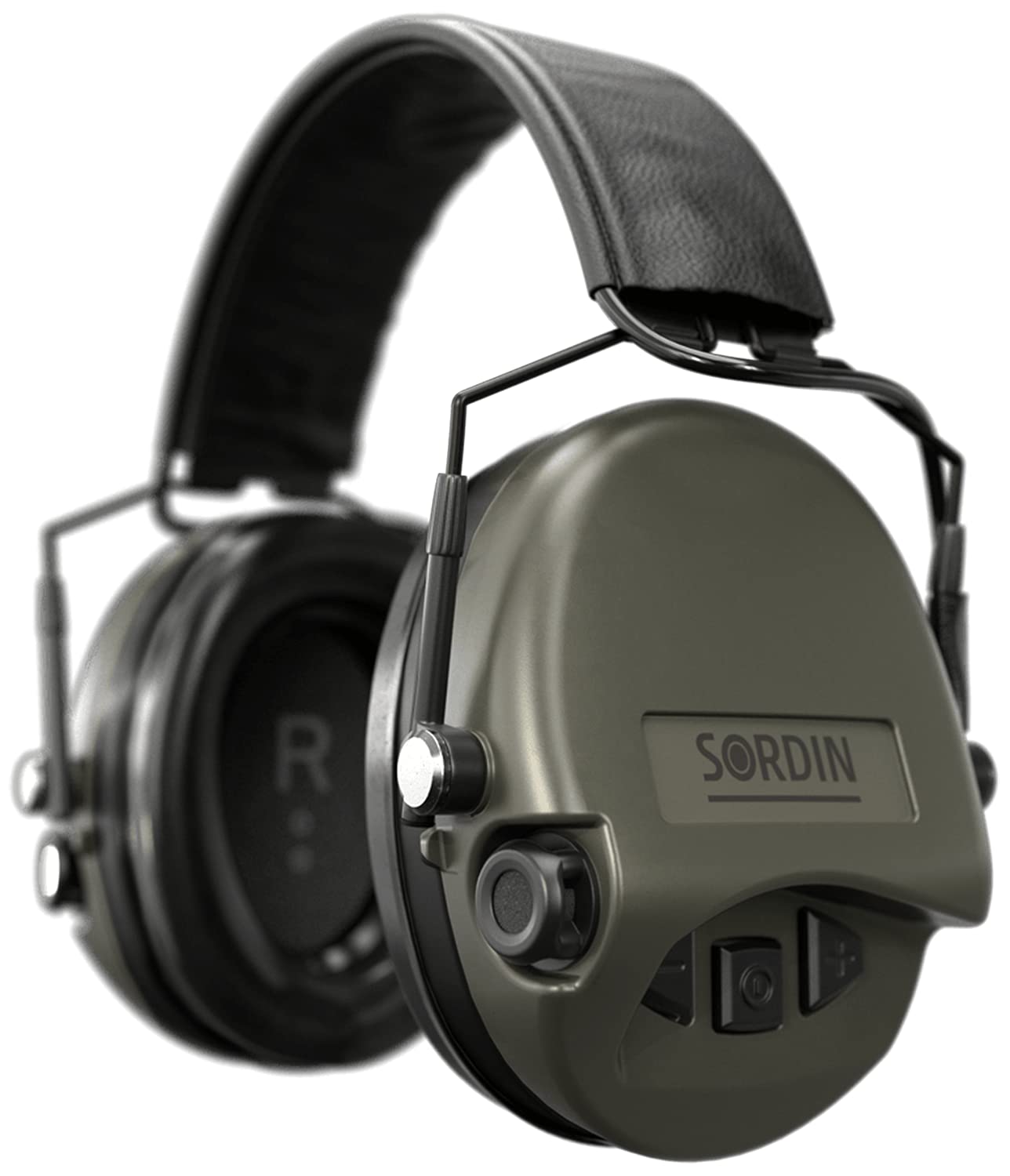 Sordin MIL AUX SFA 74508-06-S - Protectores auditivos activos con anillo aislante SNR de 31 dB - oliva, verde oliva, Foam Pads