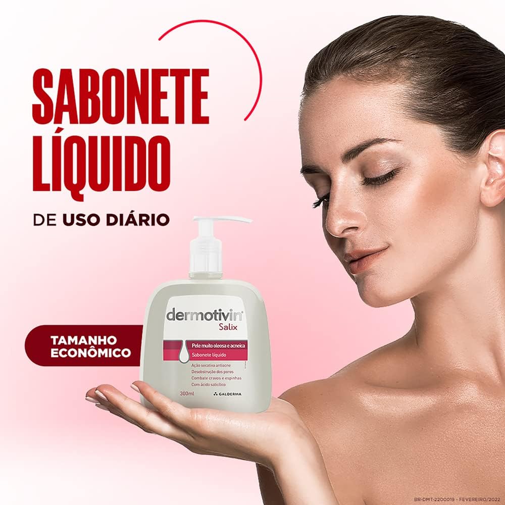 Dermotivin Sabonete Líquido Facial Para Acne Salix 300ml