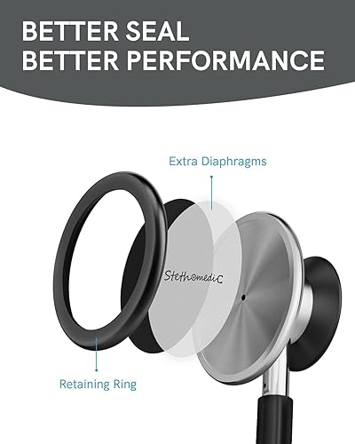 Miniatura 4 de FriCARE - Estetoscopio de doble cabezal para profesionales, estudiantes y auxiliares de enfermería, paramédicos, TEM, VNA, elegible para FSAHSA,