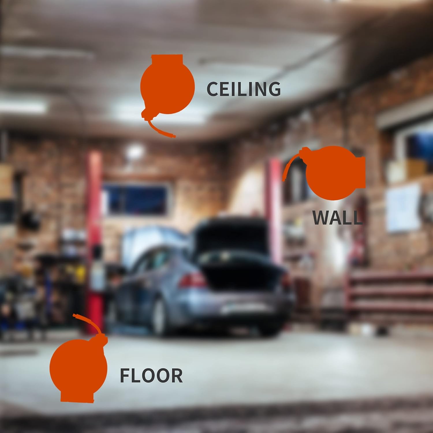 Giraffe 25ft Rubber Hose with Retractable Air Hose Reel Wall Mount with 3/8 in. x 25 FT Hybrid Hose Pneumatic Heavy Duty Steel Reel Auto Rewind 300PSI