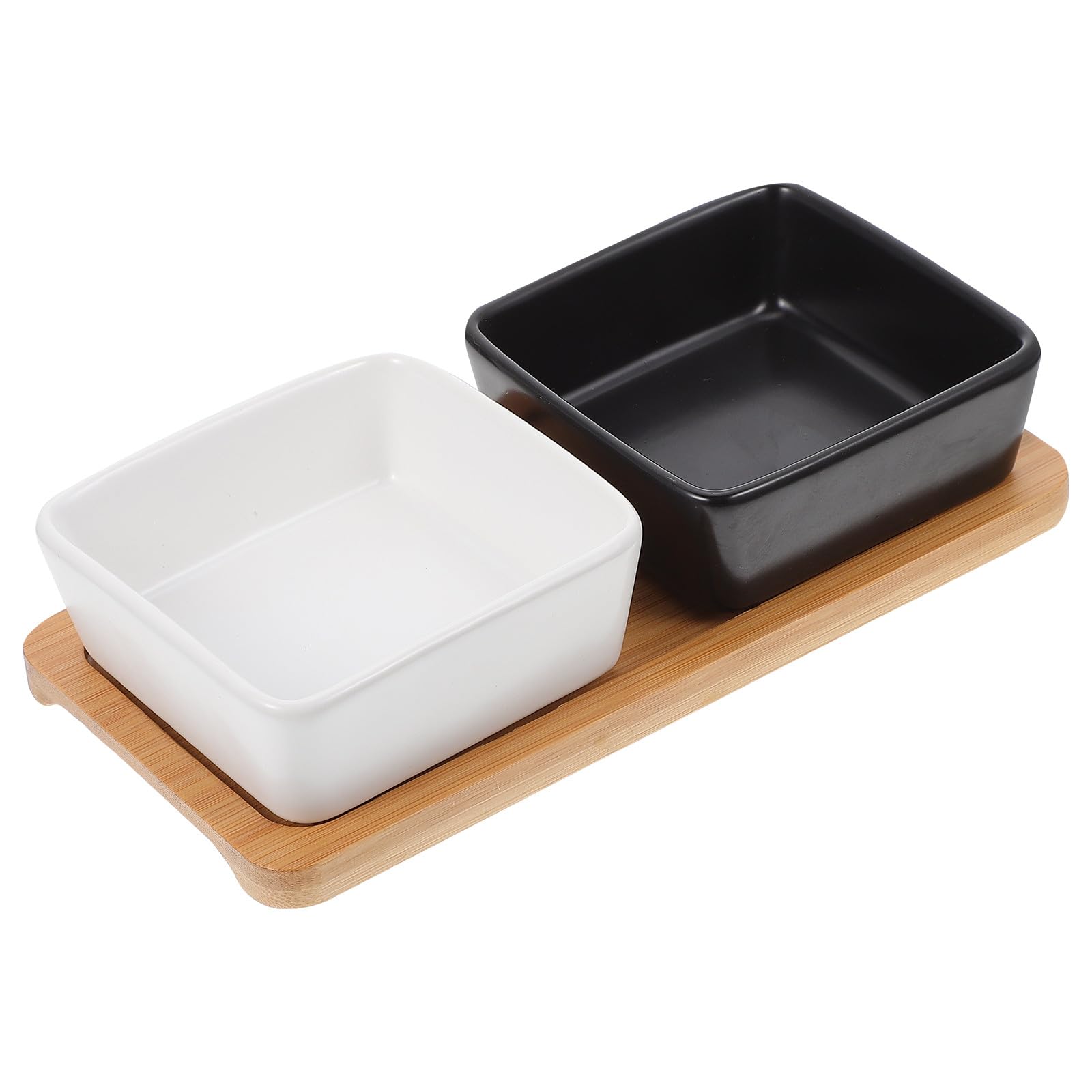 Gamelle avec Plateau en Bois Chic LALAFINA Bol Céramique Élégant pour Chat et Chien