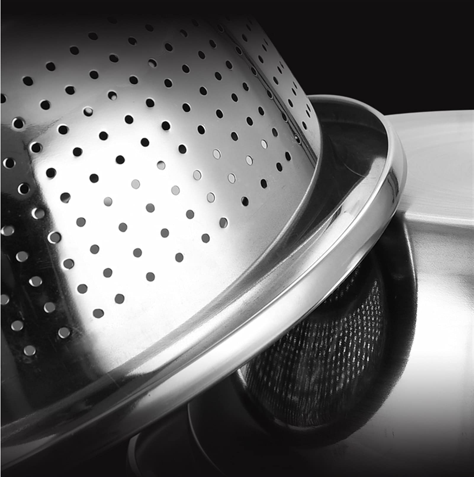 Juego de 5 piezas de cuencos para mezclar y lavabo para sopa de acero inoxidable, almacenamiento que ahorra espacio para el almacenamiento de alimentos en el hogar, el refrigerador y la cocina.