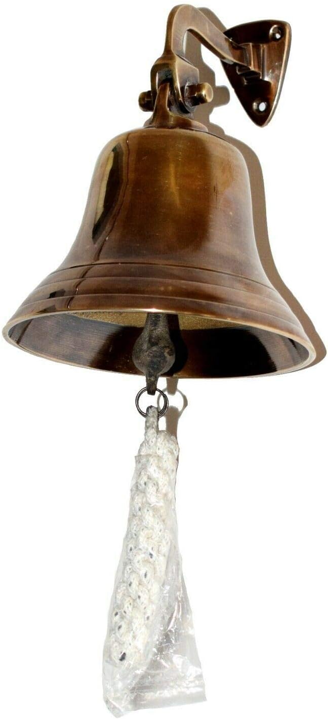 Antique Brass Wall Bell Hanging 5" Decorative Wall Hanging Bell
