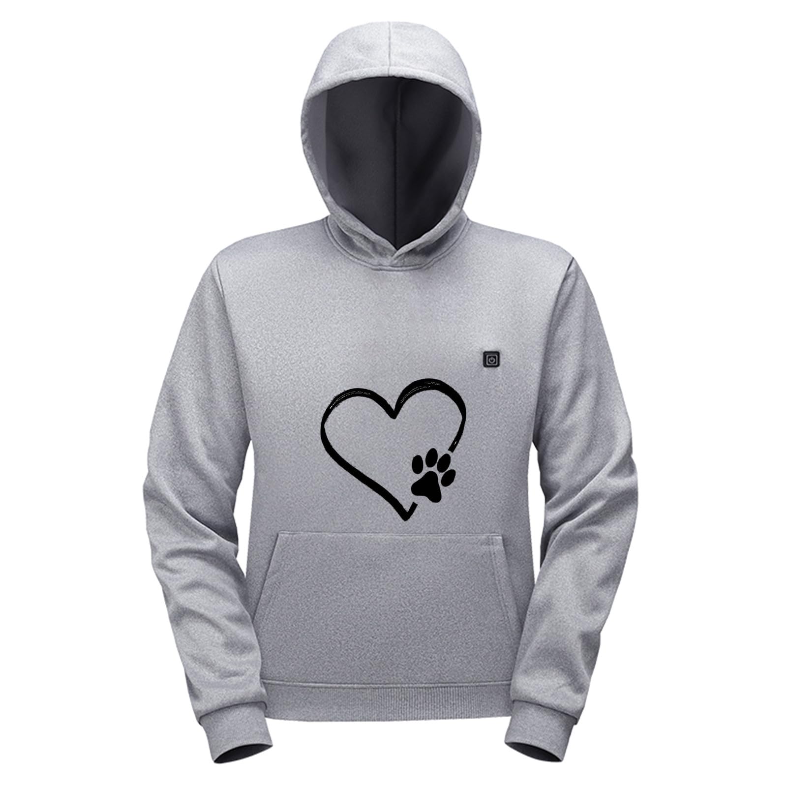 Sweats à Capuche Chauffant Garçons Filles, Veste Imprimé Manteau Chaud Sweatshirts Chauffants 3 Températures Réglables Veste Chauffant avec 5 Zones Blouson Enfants Chauffants USB Electrique