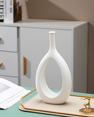 Miniatura 8 de GaLouRo Jarrones para decoración jarrón blanco jarrón moderno para decoración de mesa de centro de mesa decoración del hogar para sala de estar