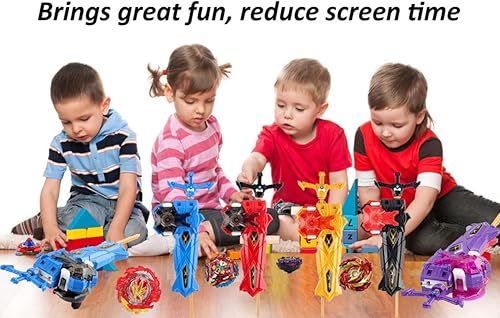 Miniatura 3 de Bay Blades Battling Top Toy Set Metal Fusion Sword Launcher LR Gyro Booster B-170 Super King Death Diabolos Bey Burst Turbo Lanzador Izquierdo y