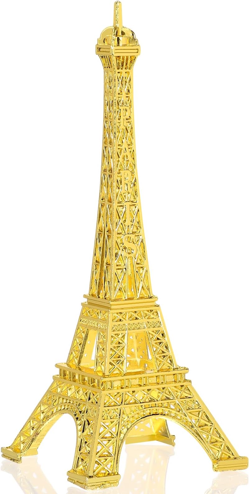 Golden Iron Eiffel Tower Model Ornament, 5.11 Inch Landmark for Home Decoration, Desktop Display, Souvenir, and Photography Prop