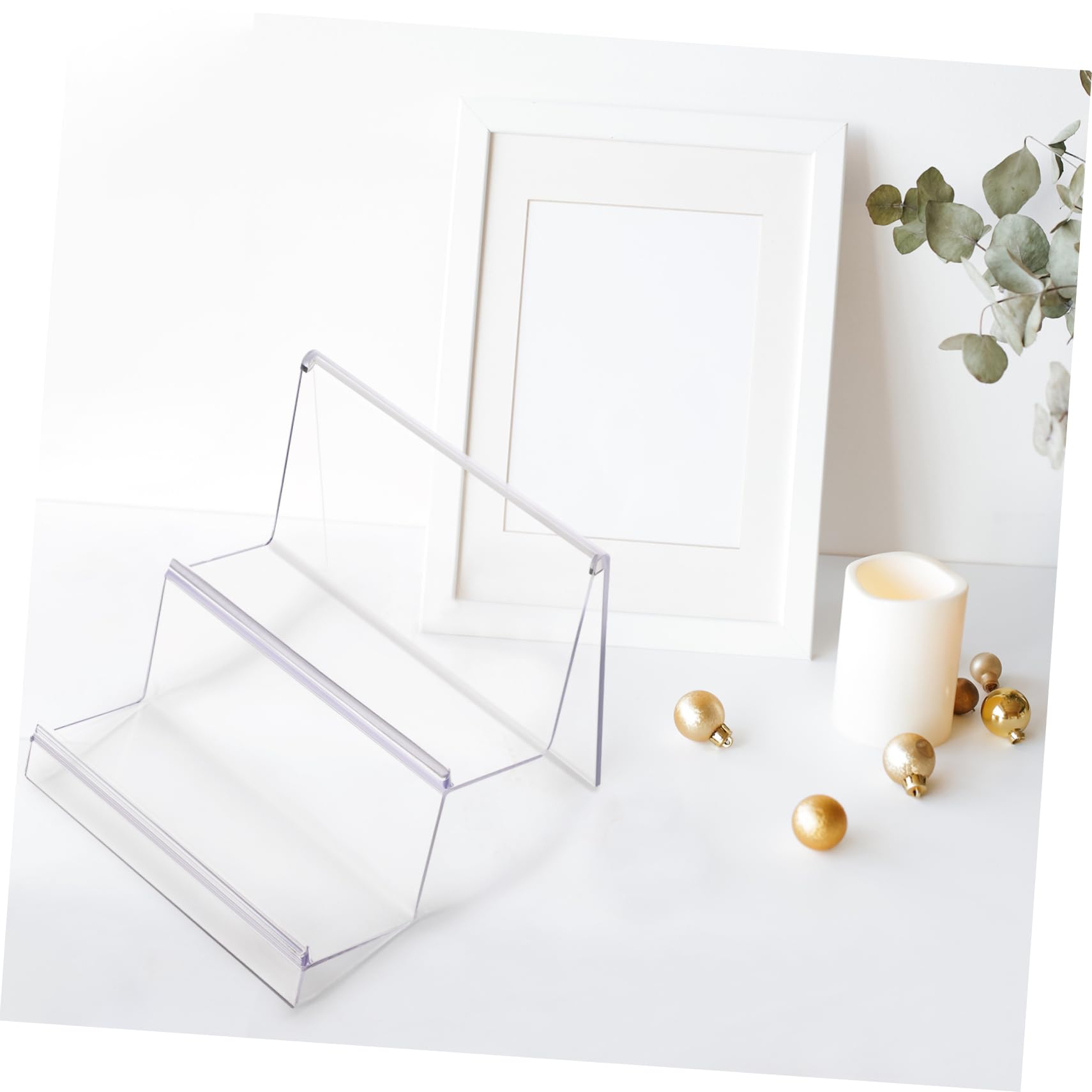 TOPBATHY Acrylic Wallet Display Stand 2 Tier Purse Handbag Organizer Jewelry Riser Holder Cosmetic Display Racks for Cosmetic Perfume Jewelry Sunglasses Handba