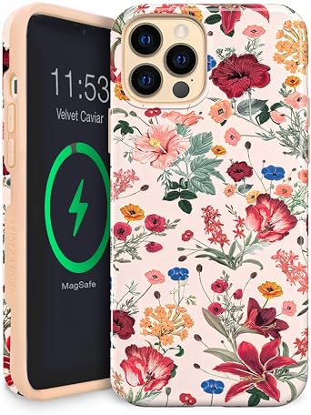 VELVET CAVIAR for iPhone 13 Pro Case - Compatible with MagSafe - 10ft Drop Tested - Vintage Floral Wildflowers