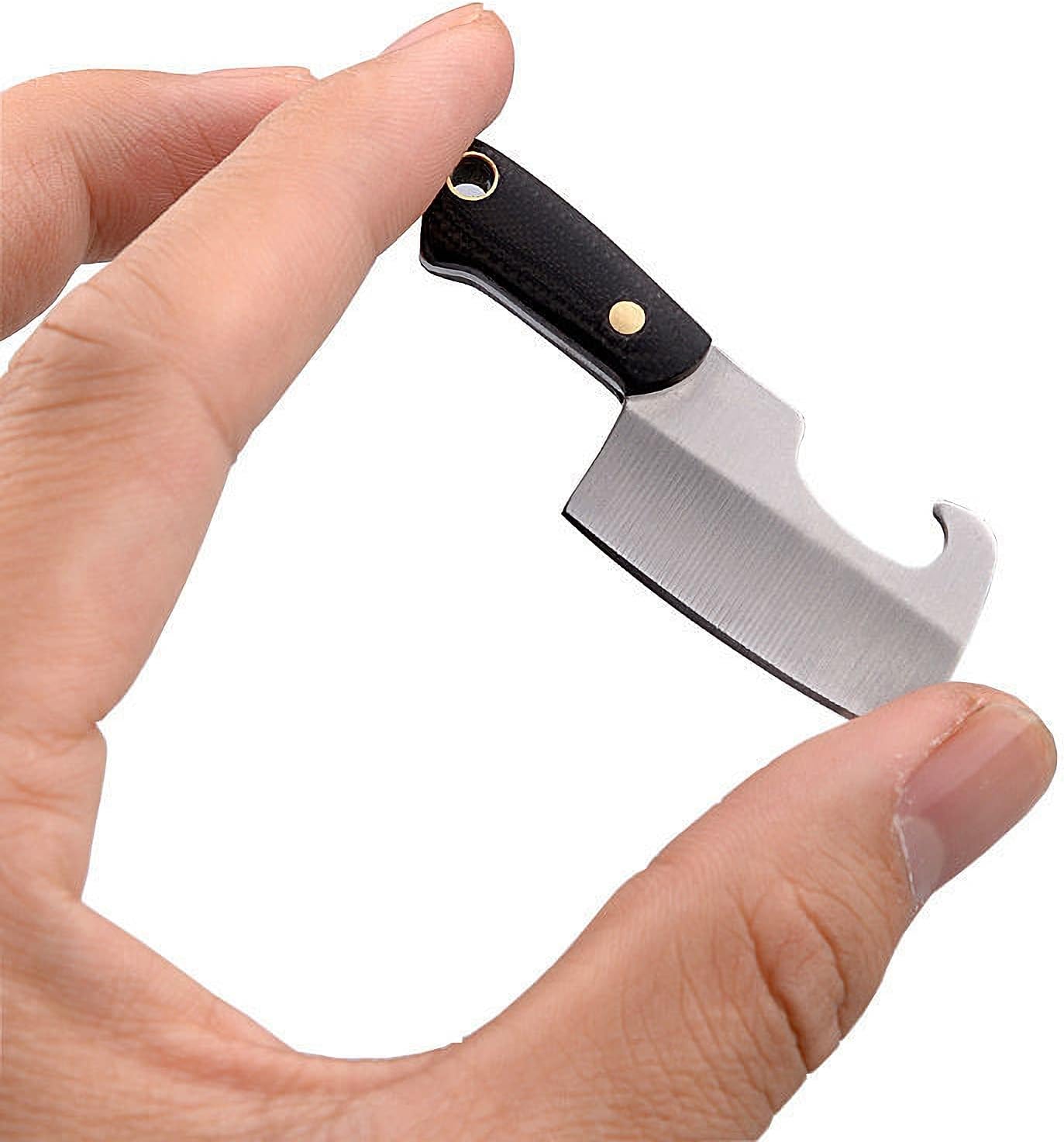 Multi-function Bottle Opener Mini Pocket Knife with Case, Portable Handmade Men's Novelty Keychain Outdoor Utility Camping Rescue Tools,Pack of 2