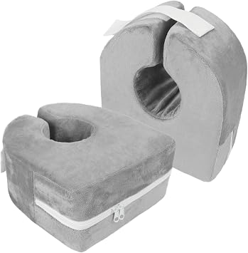 TINAYAUE Foot Elevation Pillows Adult Bedsore Ring Foot Ankle Heel Protection Support for Reduce Pain, Pressure Sore Ulcer, Leg Rest 2, Gray, One Size