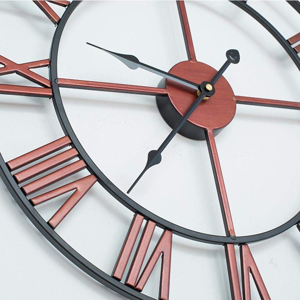 Outdoor Garden Wall Clock, Retro Roman Silent Wall Clock Garden Clocks Outdoor Waterproof Iron Art Ornaments Outside Clock Outdoor Wall Clock Indoor Outdoor Decoration Metal 40cm R