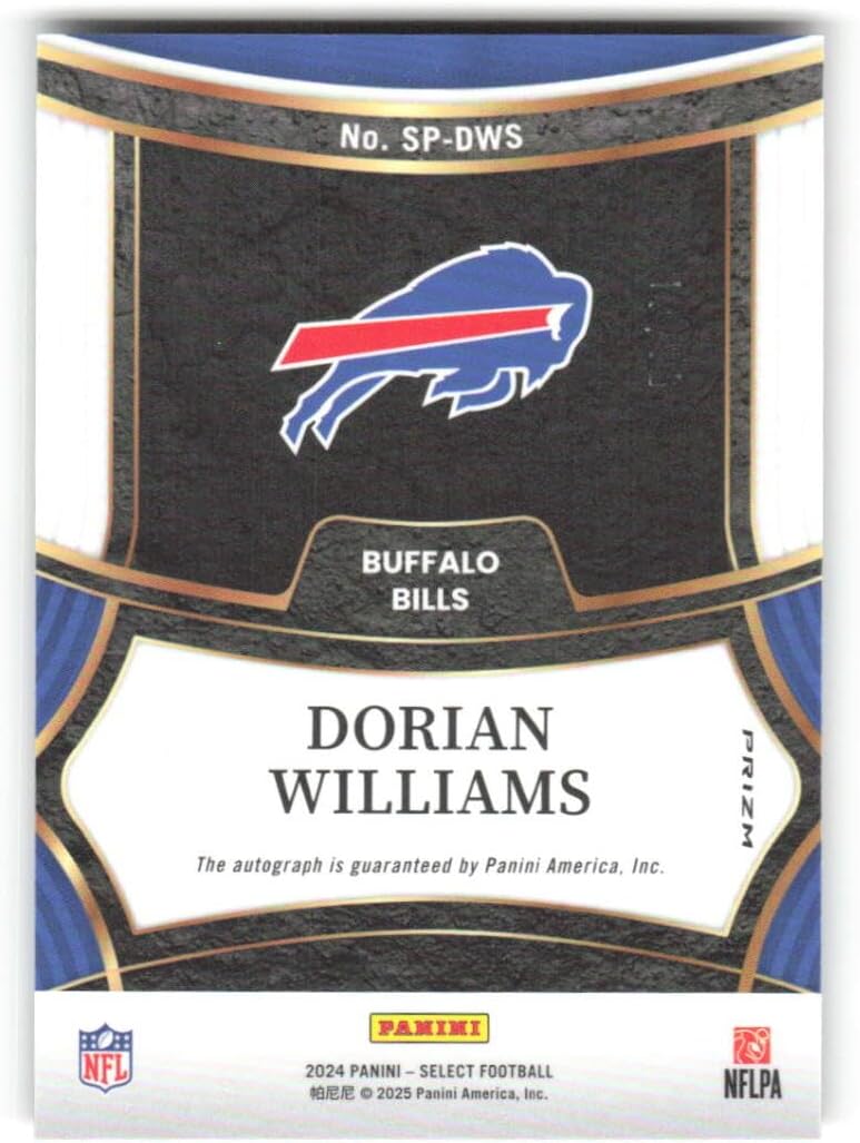 2024 Panini Select Signature Tie-Dye Prizm #SP-DWS Dorian Williams AUTO 12/25 Buffalo Bills NFL Football Trading Card