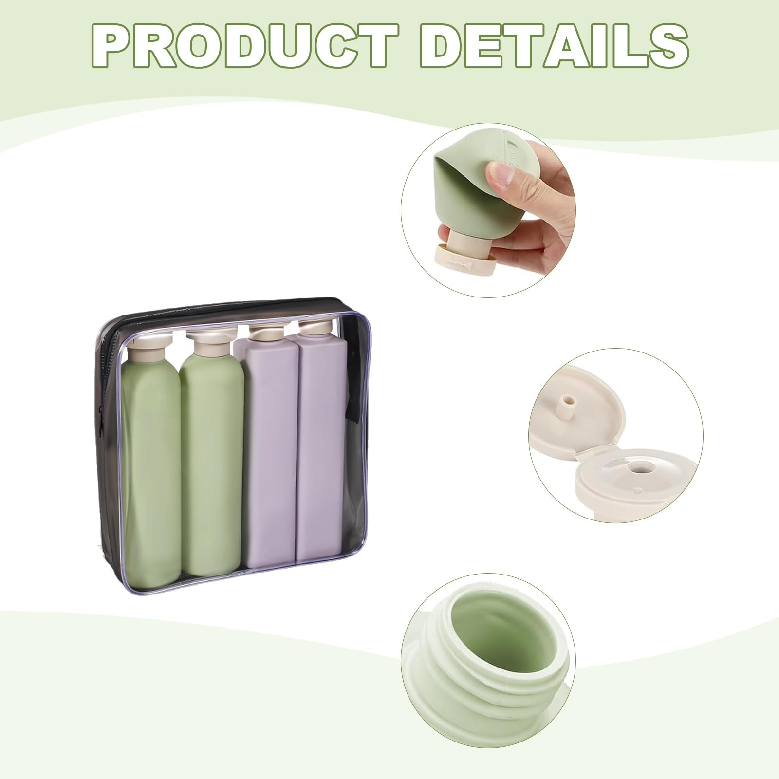 4 Piezas Botes Viaje Rellenables 260 ml/250 ml Frascos Viaje Avion Tapa Abatible Recipientes con Etiqueta Travel Bottles para Rellenar Champú Ducha loción y Artículos de Aseo