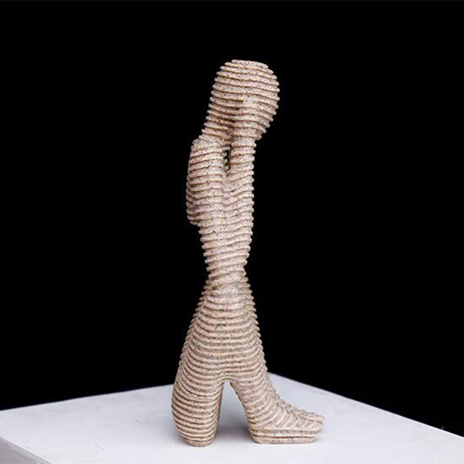 Skulptur Schweigen Ist Gold, 3 Set Denker Statue Abstrakte Skulptur Ornamente Harz Figur Dekoration Kunst Abbildung Für Home Office Desktop-Dekoration,3 Sets of coils