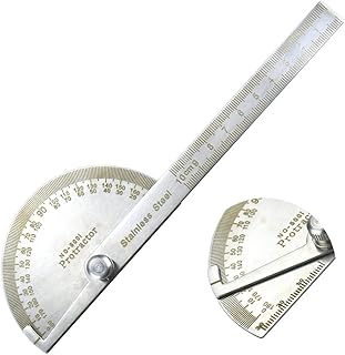 XAVSWRDE Kątomierz ze stali nierdzewnej uniwersalny kątowy kątomierz obrotowy 180 stopni linijka kątowa z ramieniem wychylnym dla uczniów, inżynierów, projektowania architektonicznego, stolarni