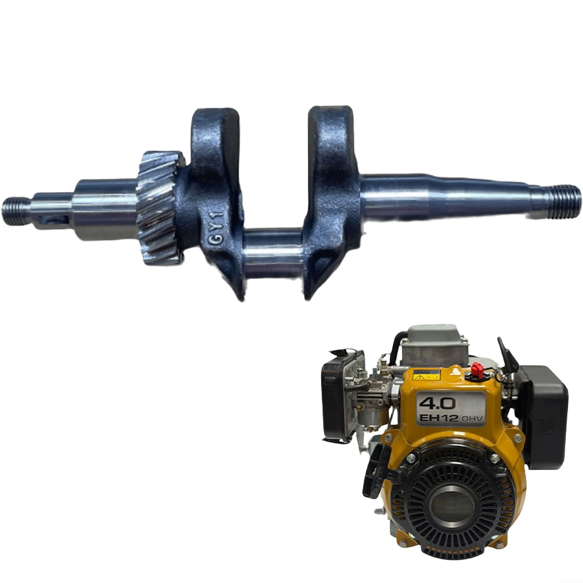 EH12 - Conjunto de cigüeñal de repuesto para maquinaria de compactación de motor OHV, eje de manivela de metal resistente con reducción de vibración, para pieza de ajuste CP26821903H1