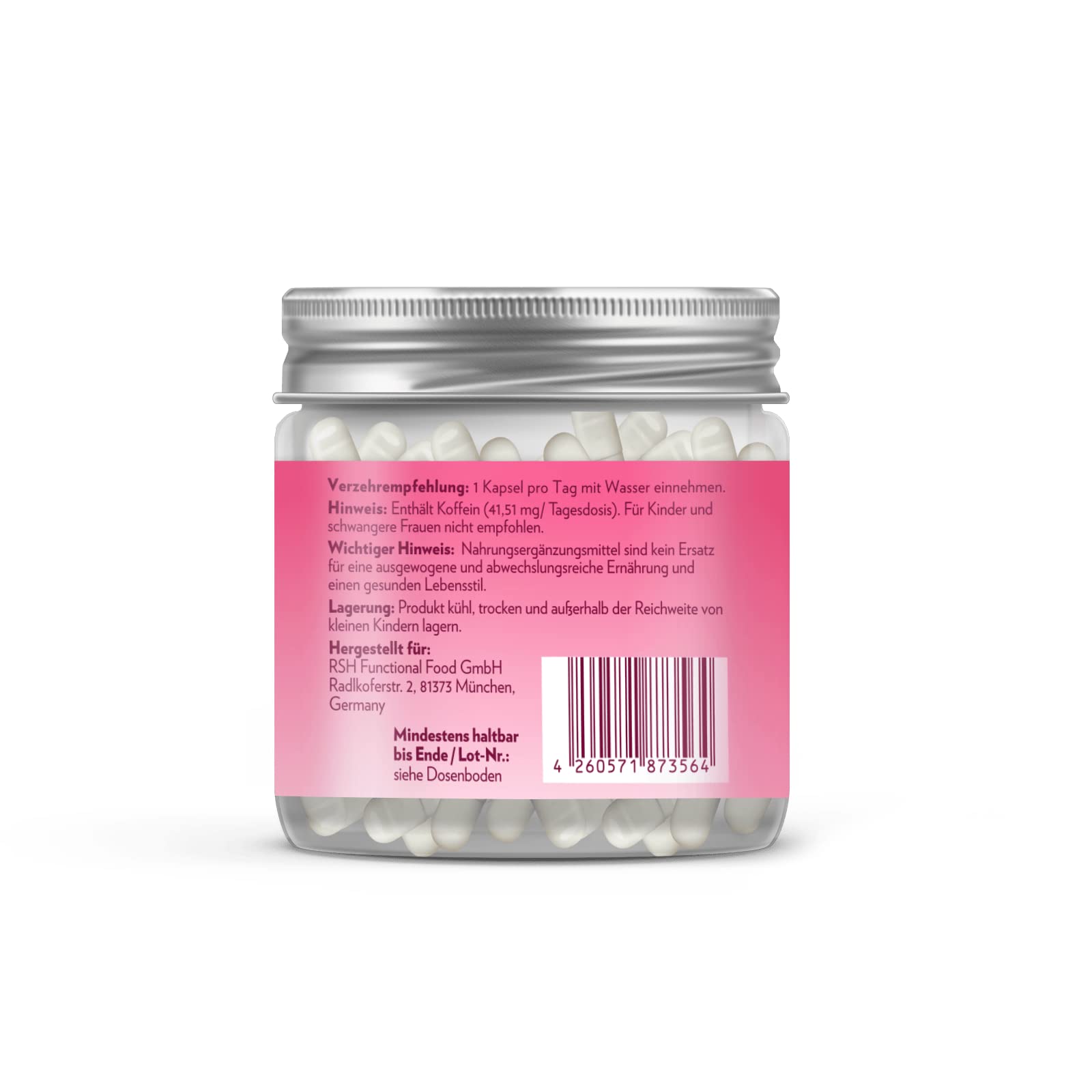 GymQueen Burning Queen 60 Kapseln, mit 42mg Koffein pro Tagesdosis, enthält Garcinia Cambogia-, Guarana- und Grünen Kaffee-Extrakt sowie Aminosäuren, für den extra Koffein-Boost