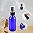 Wedama Mini Glass Spray Bottles 2 oz, Empty with Funnel Dropper, Fine Mist for Hair, Travel, Plants, Cleaning Solutions and Skin Care (4 Pack Blue)