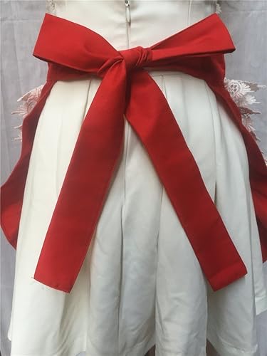 Miniatura 5 de Hyzrz Lindos Delantales Ajustables para Trabajo en Casa, Tienda, Cocina, para Mujeres y Niñas, con Bolsillo para Pasteles, para Regalo, Rojo