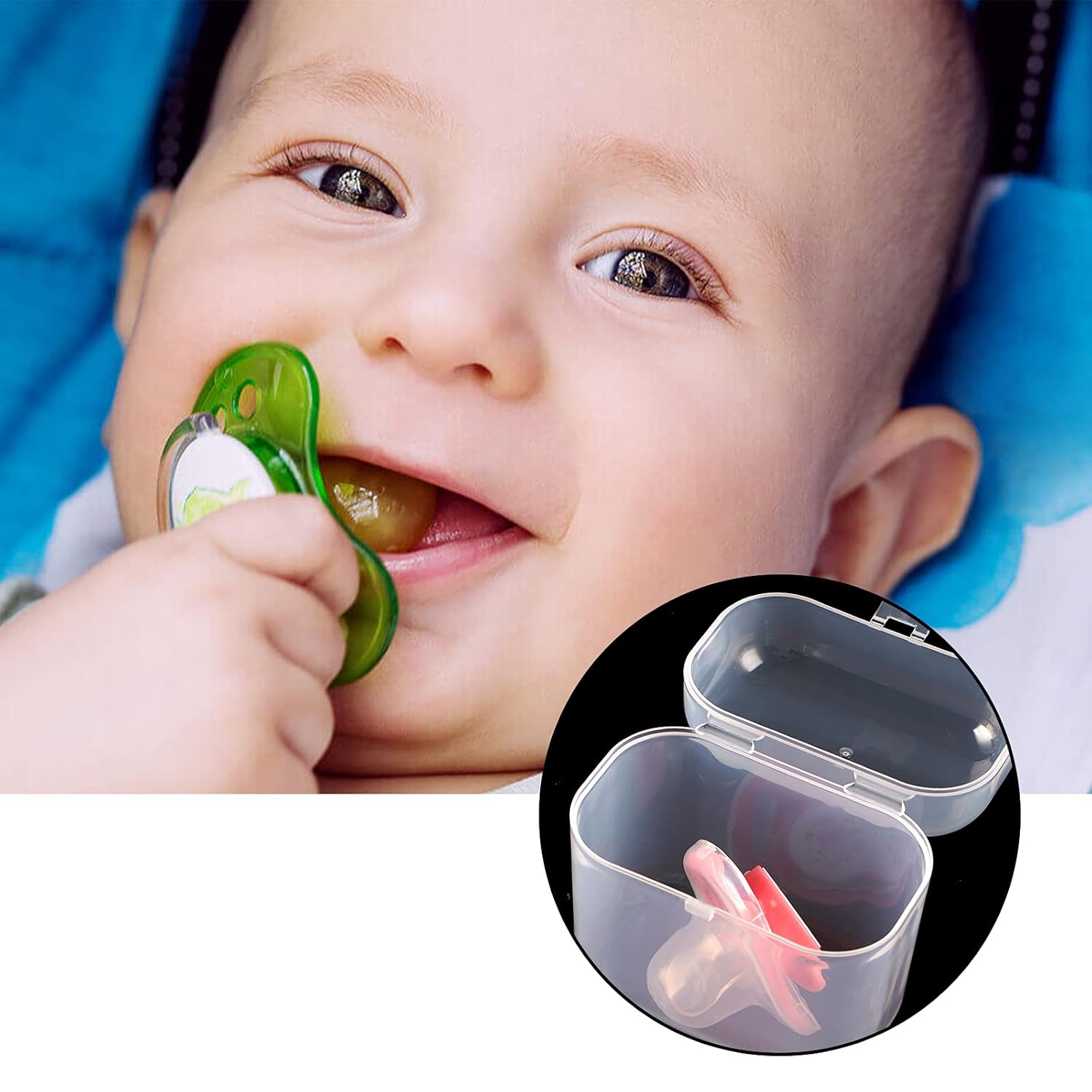 Accmor Pacifier Case, Pacifier Container Can Storage 2 Pacifiers, Baby Pacifier Holder Case for Travel, BPA Free,Transparent : Baby