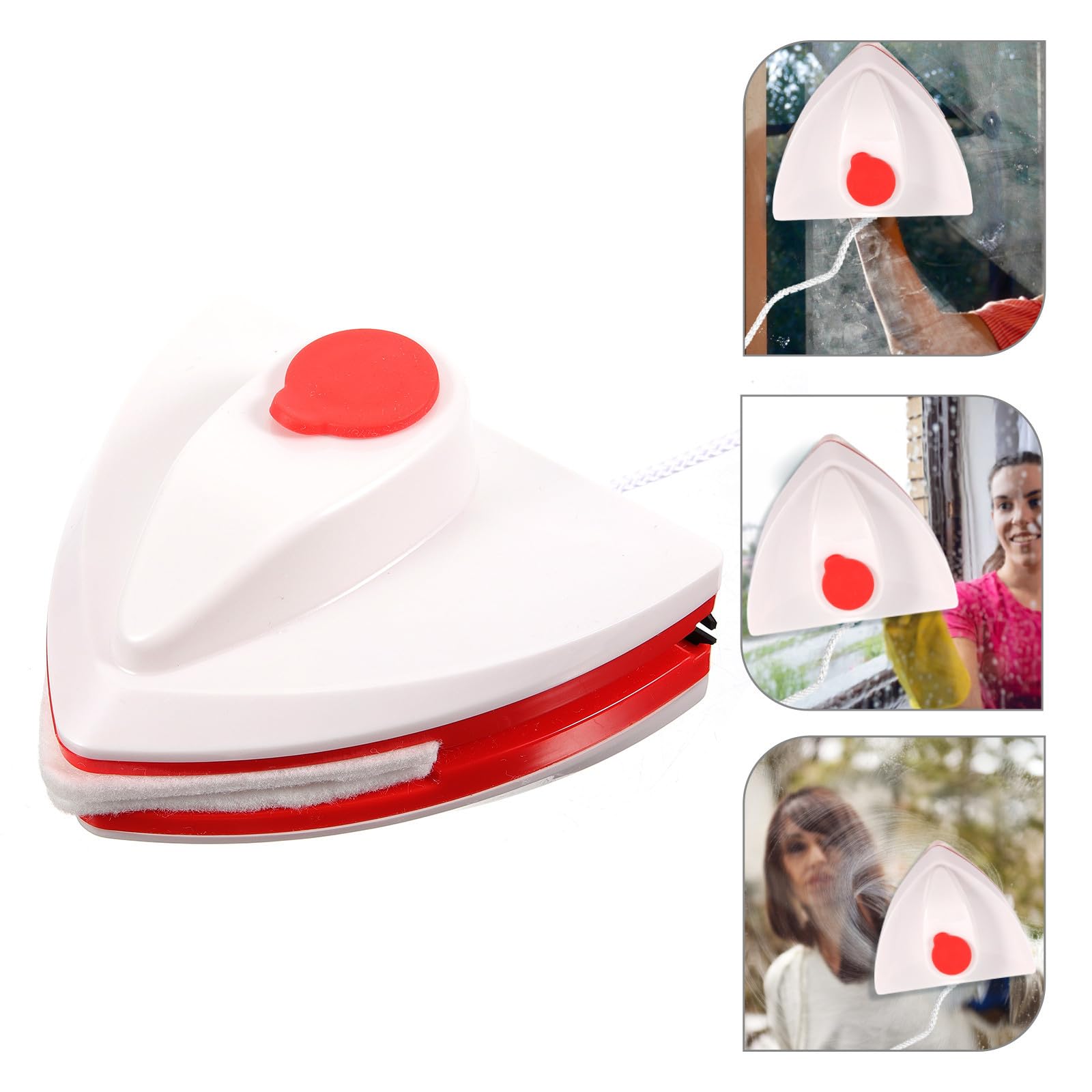 SEWACC Limpiacristales Magnético de Doble Cara Diseño Triangular para Limpieza de Esquinas, Material Abs y Imán, Adecuado para Ventanas de Dormitorio y Mamparas de Ducha Hogar
