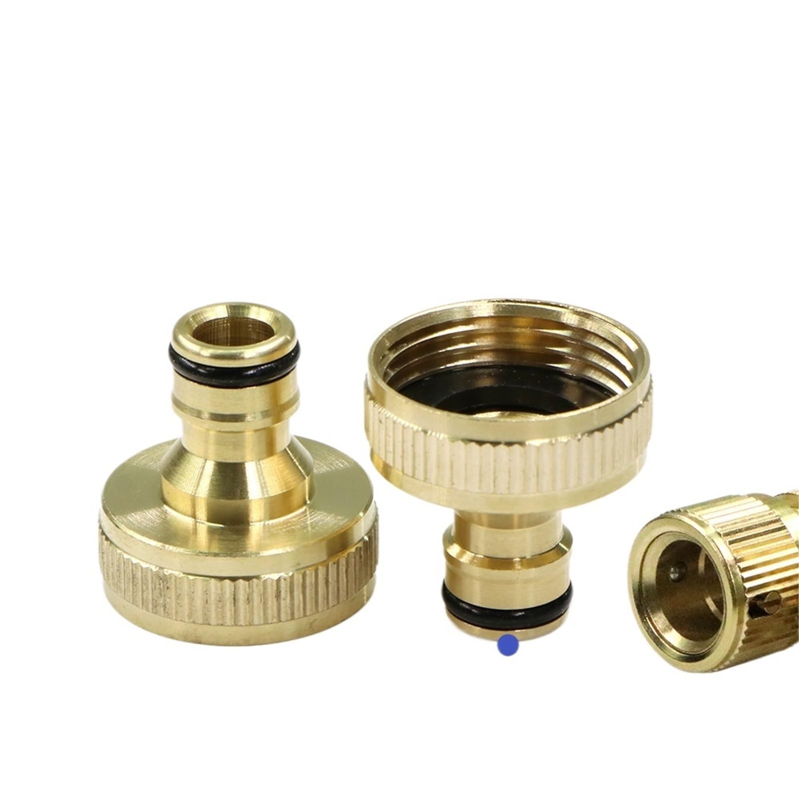 Connector 1/2" 3/4" 1" Brass Quick Female Thread 16mm Pacifier Nipple Coupling Adapter Garden Irrigation Connect for the Hose,Garden(1 Inch-2pcs)