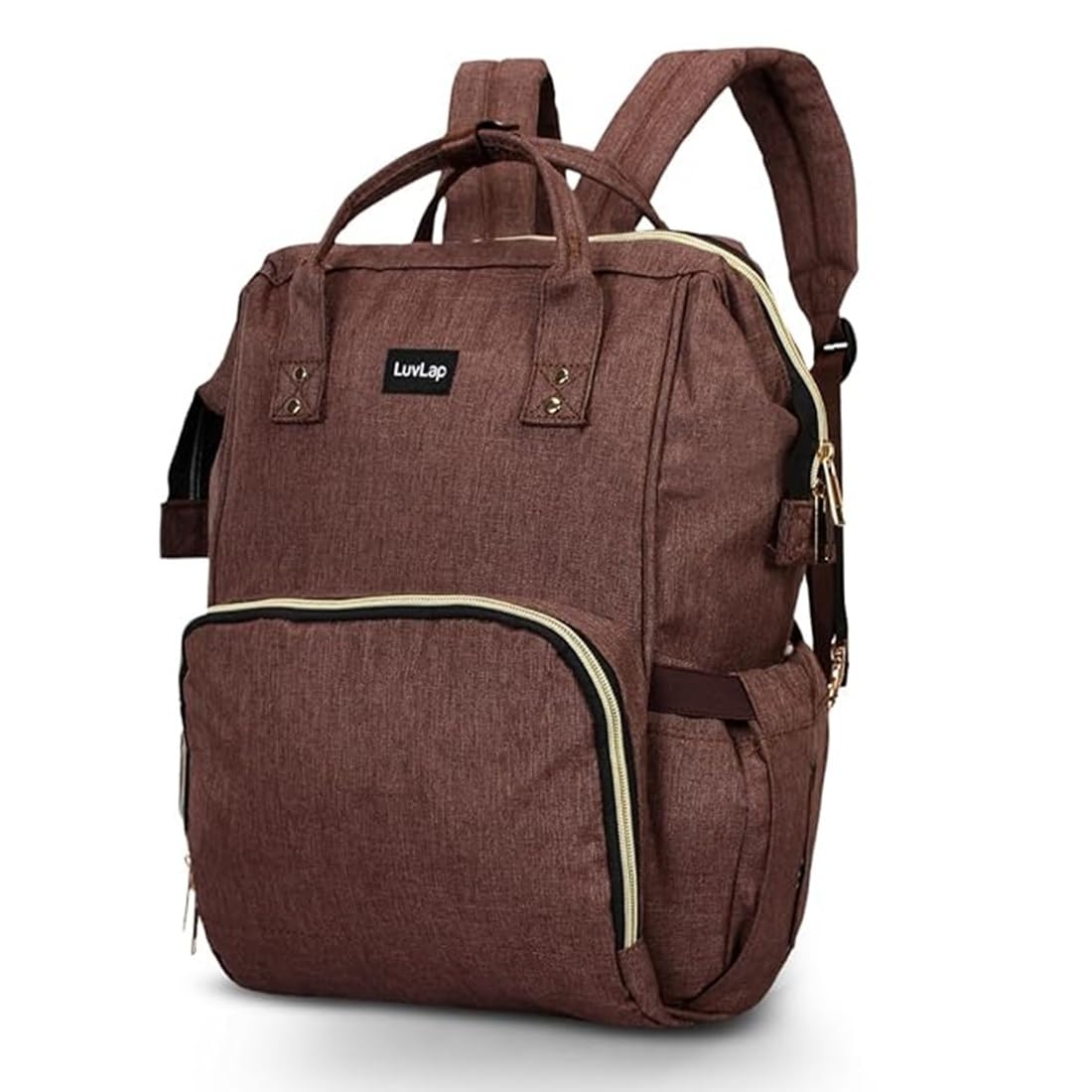 LUVLAP Lily Multifunctional Waterproof Diaper Bag for Mothers for Travel, Mother Travelling Bag, Backpack Cum Tote bag for Mothers, Large storage capacity with 15 pockets (Brown)-image-48