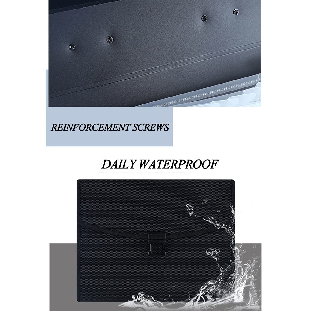 Carpeta Clasificadora Acordeon Tapa Dura, Bolsas para Documentos A Prueba De Agua, Carpeta De Archivos Expandible con Cubierta Expandible, Caja De Llenado Portátil De Tamaño A4
