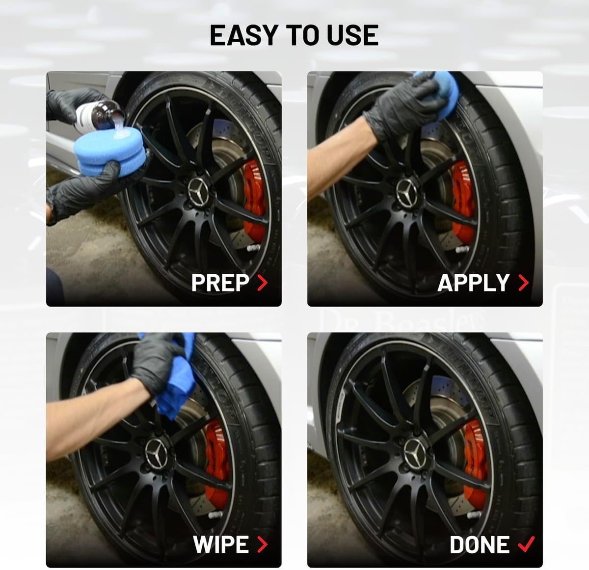 Dr. Beasley's Matte Tire Conditioner 1 Gallon for Auto - Restores Faded Tires to Black, Protects from UV & Surface Cracking, Won't Harm Matte Surface