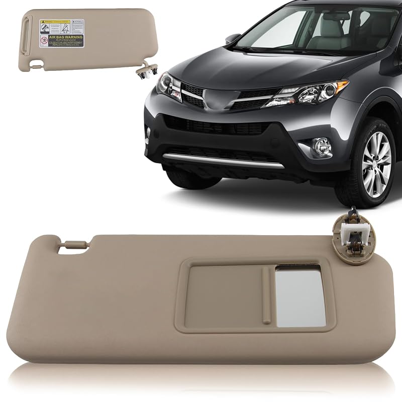 Para-sol direito bege para passageiro PEVAST compatível com Toyota RAV4 2006 a 2013, modelo ZYB-RAV4 Right-Beige 06-13