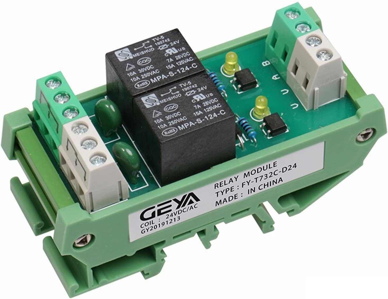 Amazon.com: PIKIS GEYA FY-T73 2 Channel Relay Module Din Rail 5V 12V ...