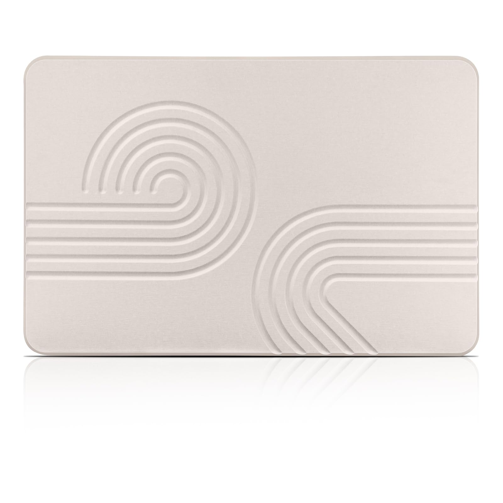 Elfcool Stone Bath Mat Diatomaceous Earth Shower Mat Non Slip Quick Dry Bath Stone Mat Super Absorbent Bathroom Floor Mat for Bathroom Kitchen Counter (Off White 02)