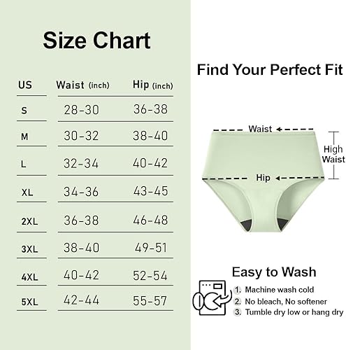 Miniatura 26 de BATTEWA Ropa interior lavable para incontinencia de absorción regular para mujer, bragas reutilizables a prueba de fugas para fugas de vejiga